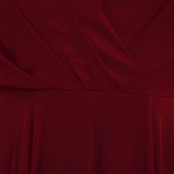 LULU'S Formal Wine Faux Wrap Dress - Picture 8 of 12